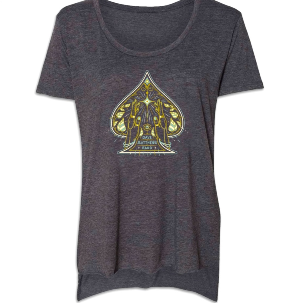 NWT Dave Matthews Band Next Level Women’s blend slochy tee hi-low raw edge M L